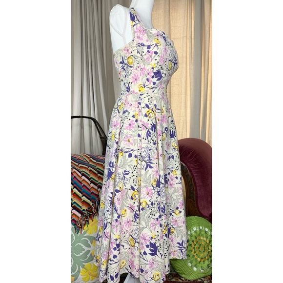 50s Novelty Print Halter Dress - Picture 4 of 13